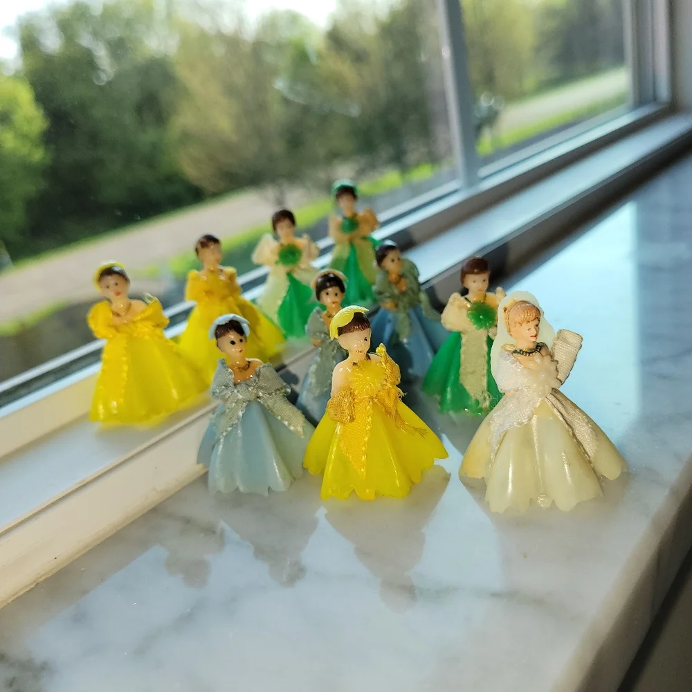 Vintage Wilton Cake Toppers ~ Bridal Party & Bride ~ Retro ~ Cute ~ MCM